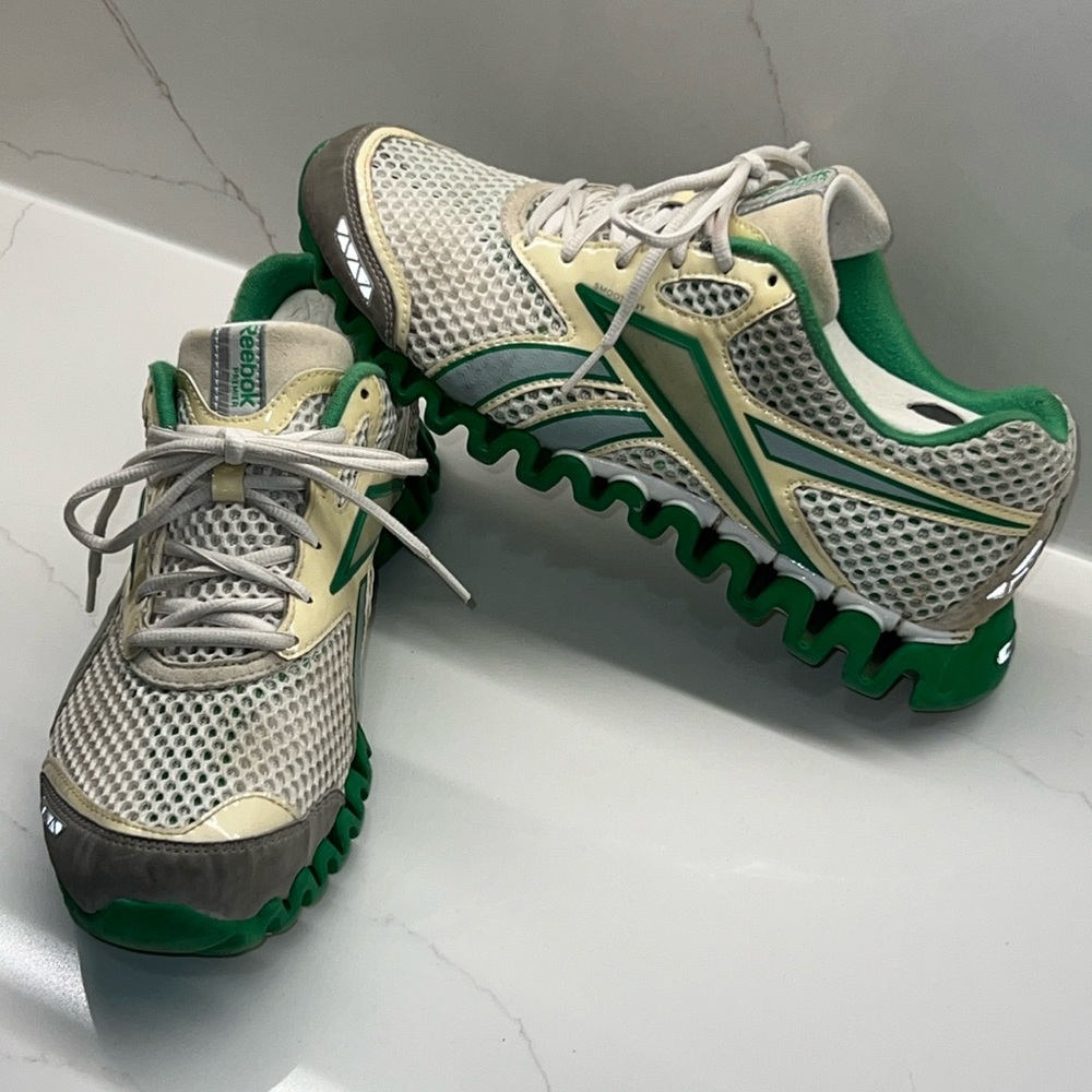 Reebok Premier ZigFly Nano Womens Running Shoes 1 J22547 Sz.10 green gray white